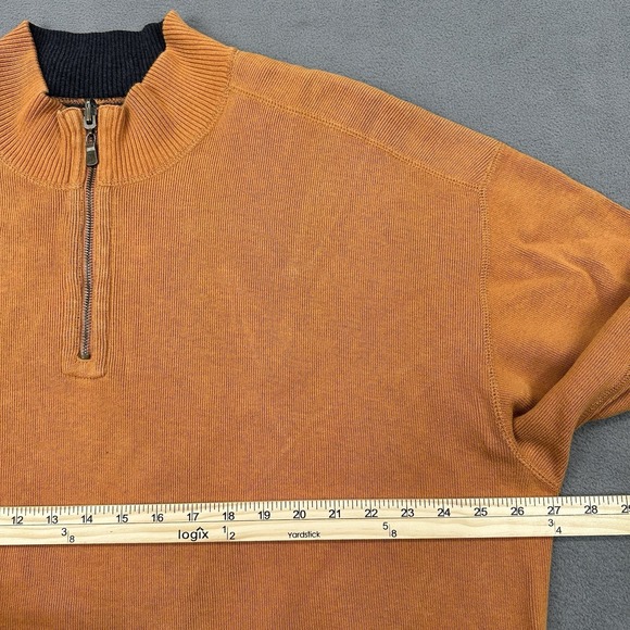 Tommy Bahama Reversible Orange Gray Half-Zip Pullover Sweatshirt Men XL Casual - Picture 5 of 8